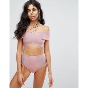 NWT ASOS Off-Shoulder Swimsuit set